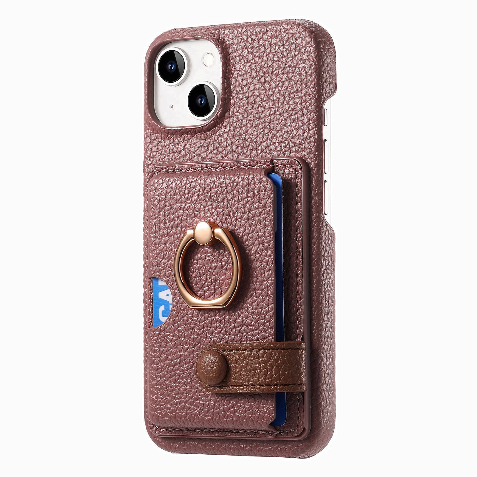 Y2 For iPhone 14 Case Kickstand Card Slot PU+PC+TPU Anti-Drop Phone Shell Y2 For iPhone 14 Case Kickstand Card Slot PU+PC+TPU Anti-Drop Phone Shell